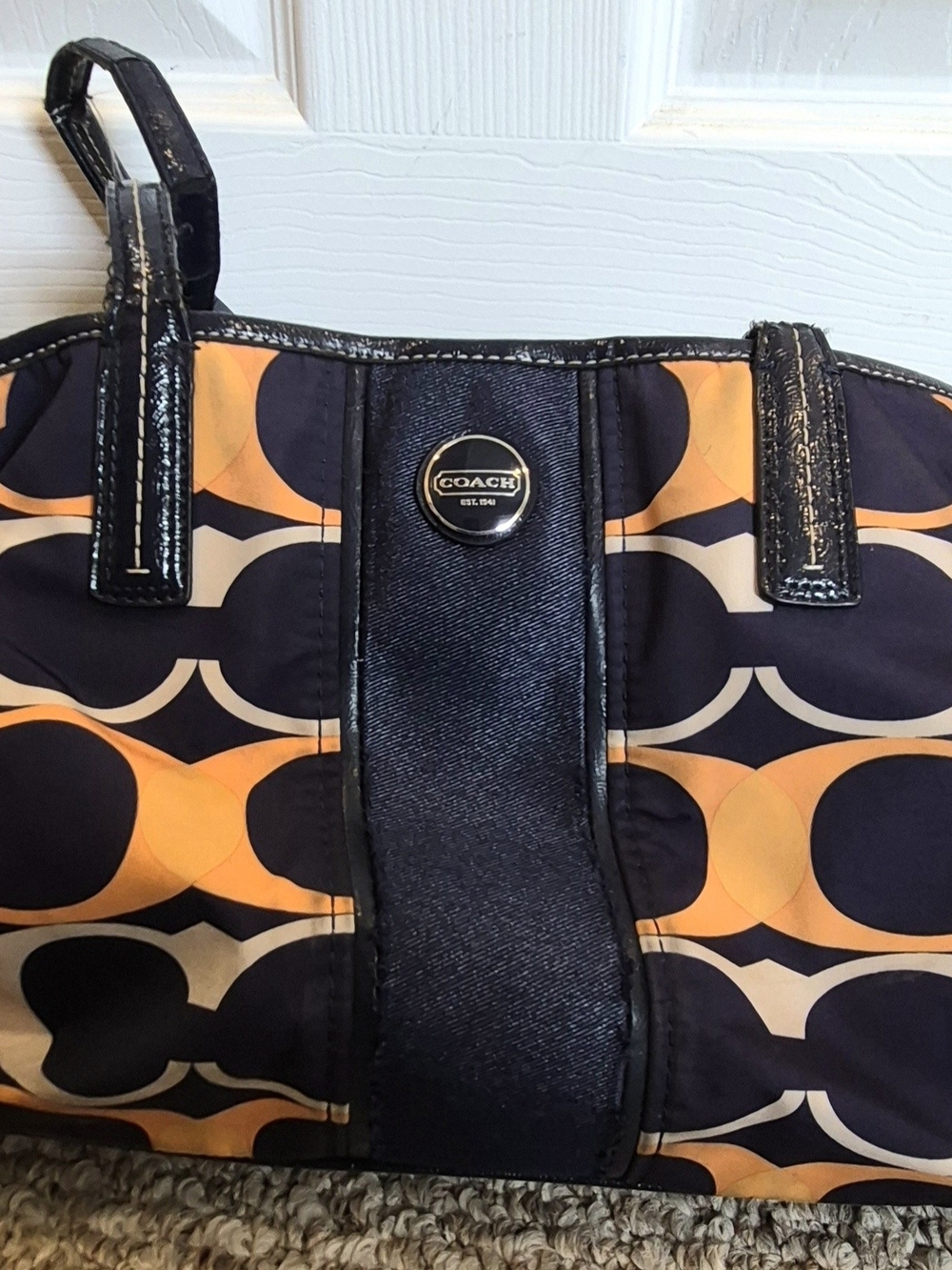 Coach Taylor Navy/Orange Carryall (F23902)